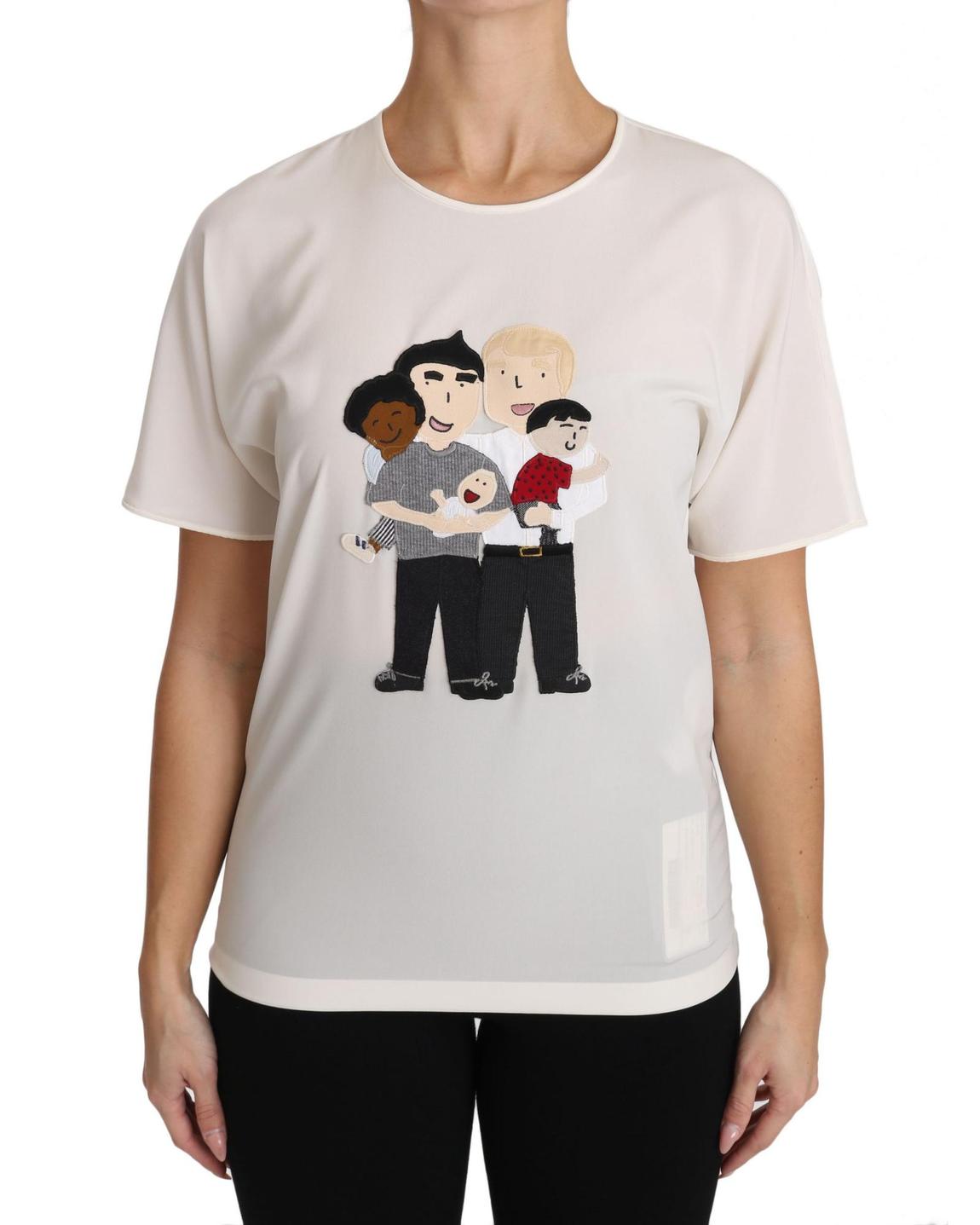 Dolce Gabbana TSH3082 Family Appliqu Top Wo - White Tops main product photo