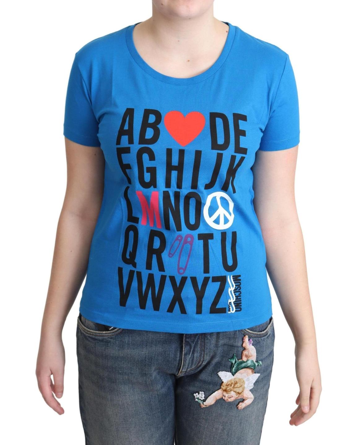 Alphabet Tee Short Sleeve Crew Neck Wo - Blue Tops main product photo