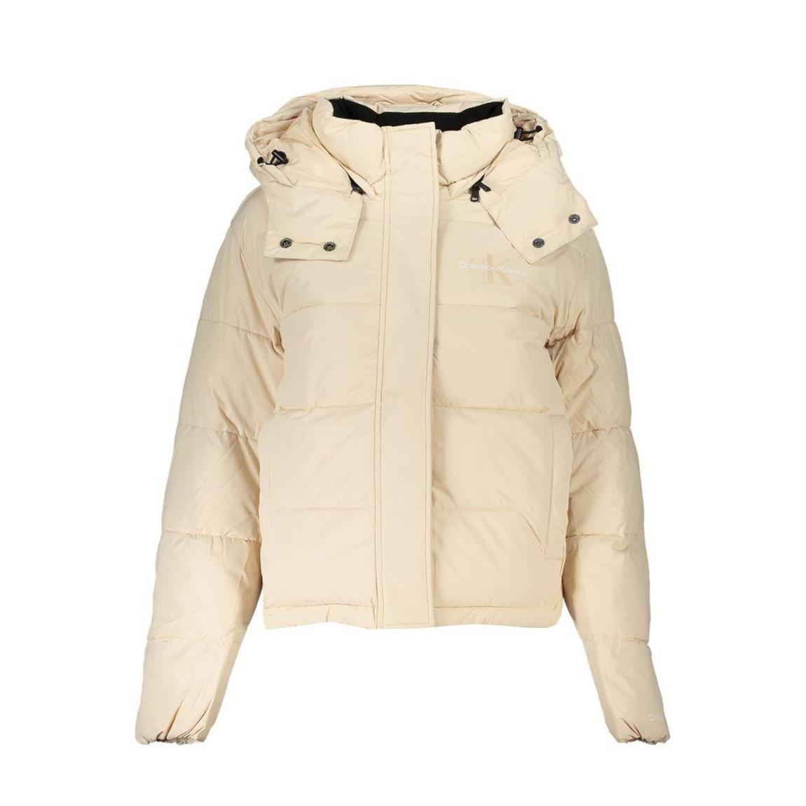 Cropped Hooded Puffer Jacket Wo - Beige Jackets main product photo