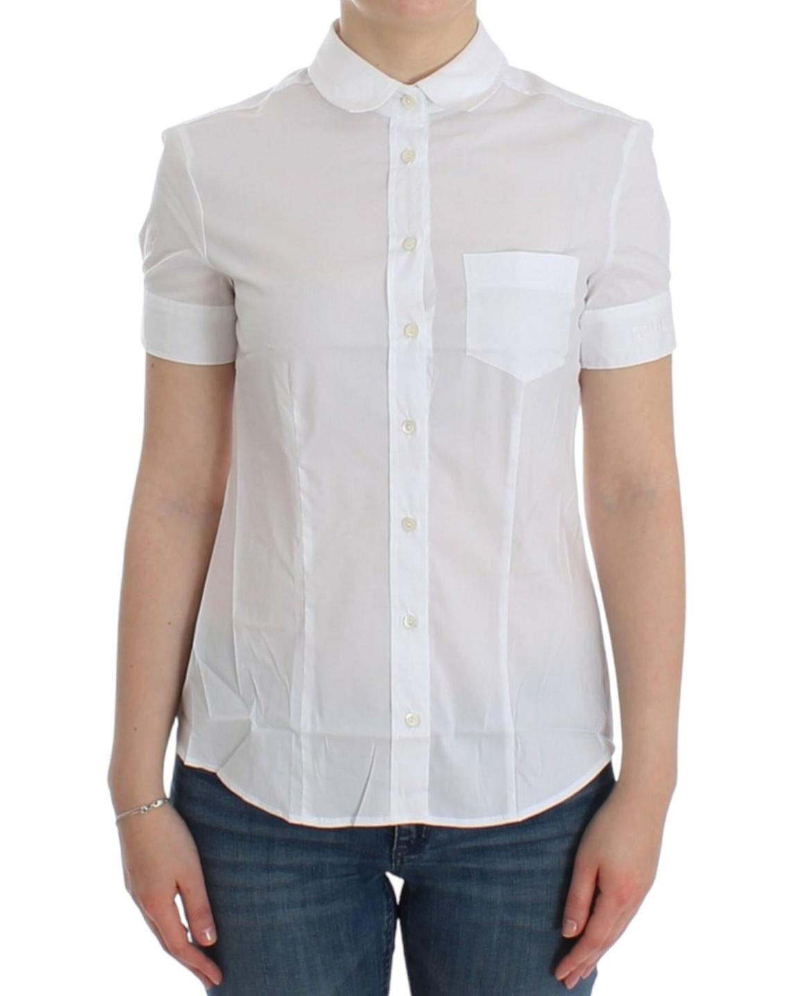 Peter Pan Collar Short Sleeve Shirt Wo - White T-Shirts main product photo