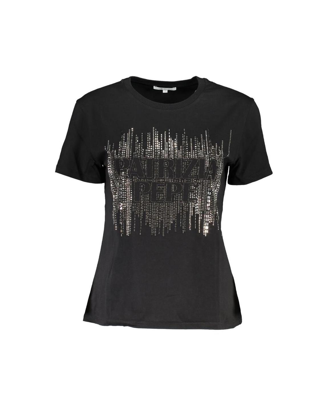 Sequined Logo TShirt Wo - Black Tops main product photo