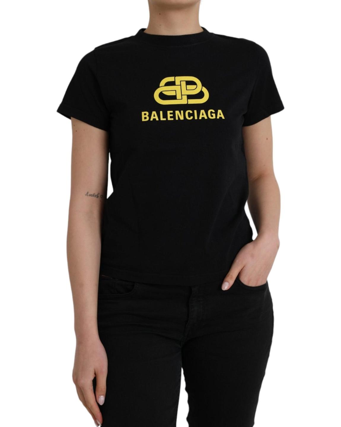 Balenciaga Logo Tee Short Sleeve 641674 TJV53 Wo - Black Tops main product photo