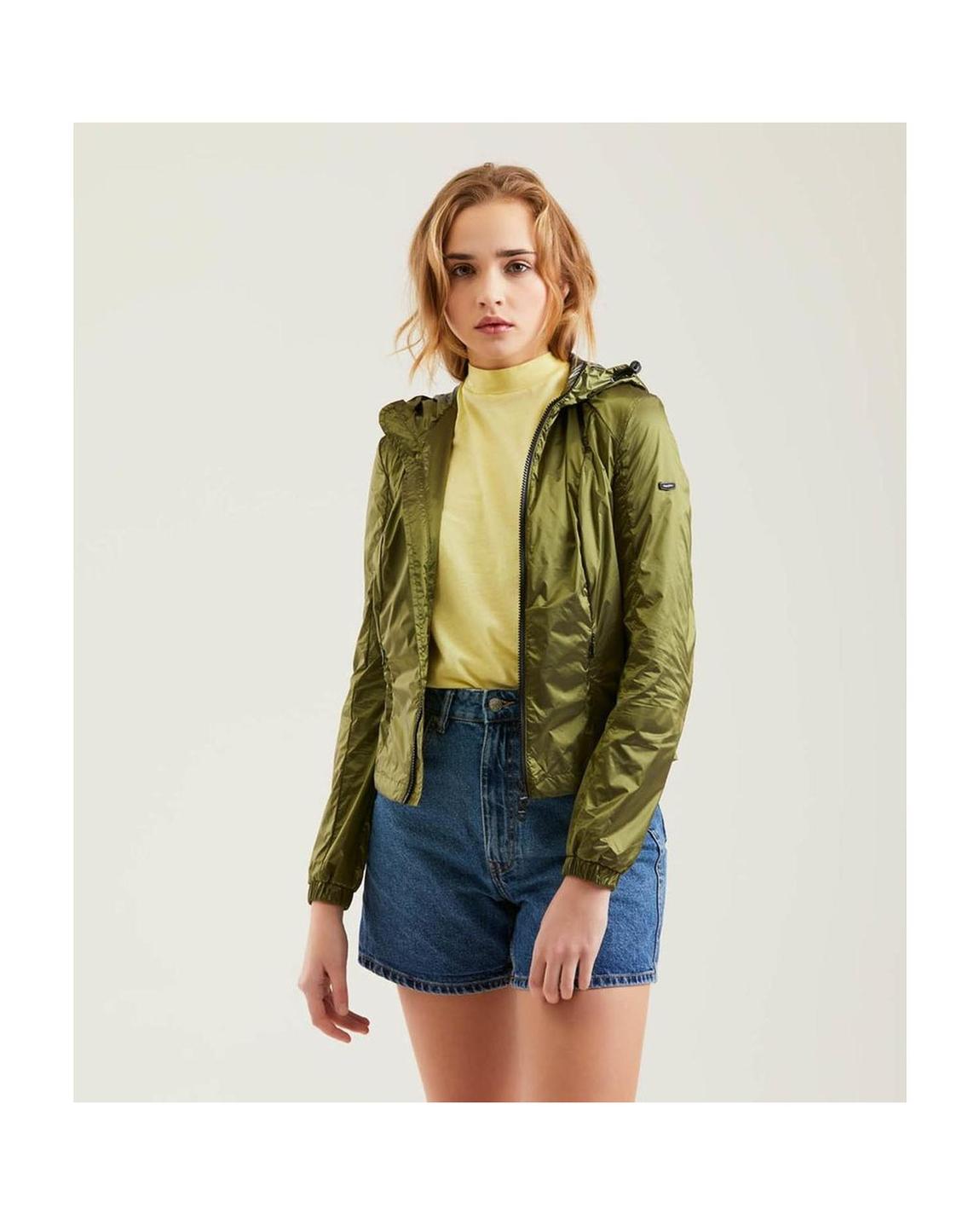 Packable Hooded Jacket RE1133 Wo - Green Jackets main product photo