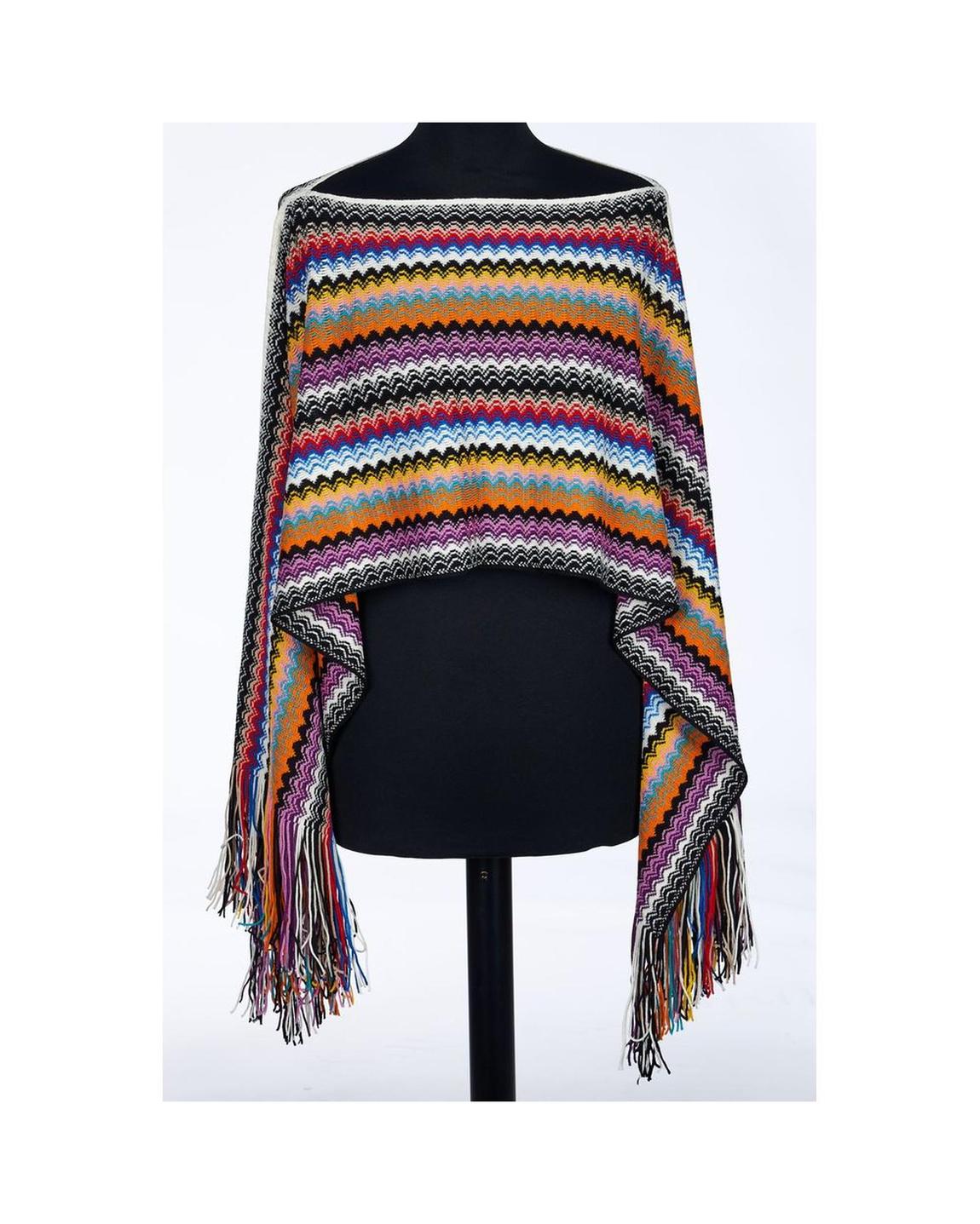 Multicolor Zigzag Poncho Wo main product photo