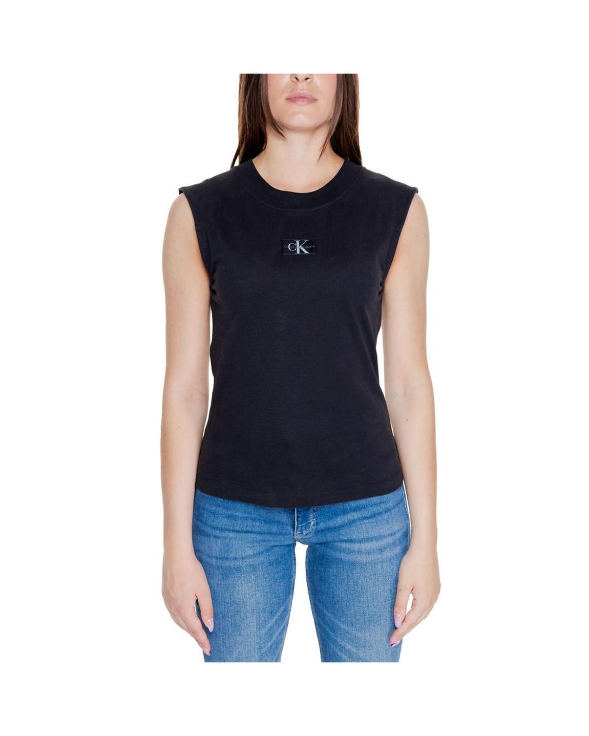 Sleeveless Crew Neck Top Wo - Black T-Shirts main product photo
