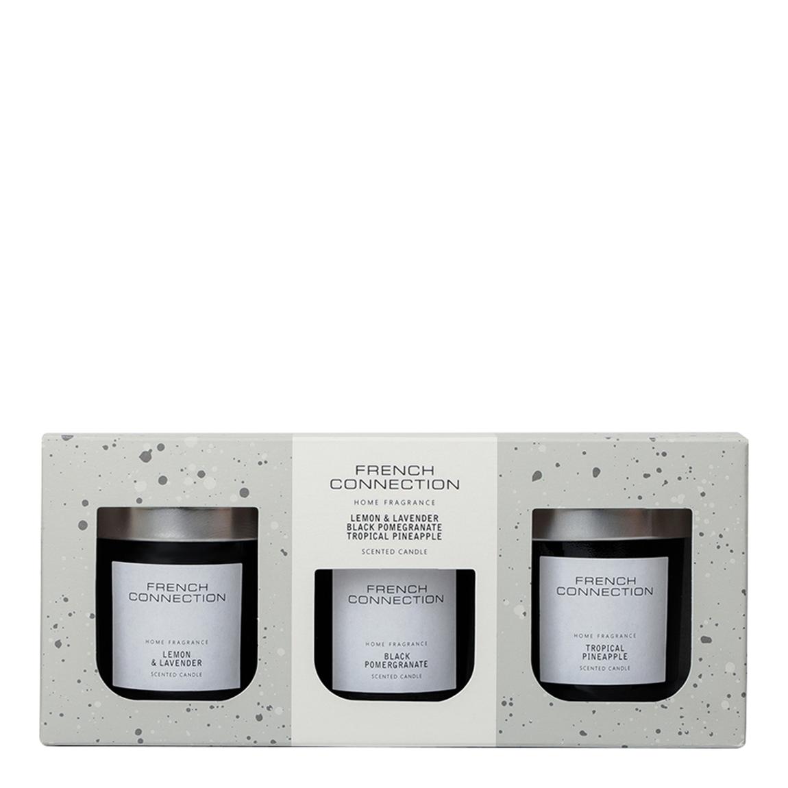 French Connection BLack Collection Trio of Candles Giftset 3 X 64G main product photo