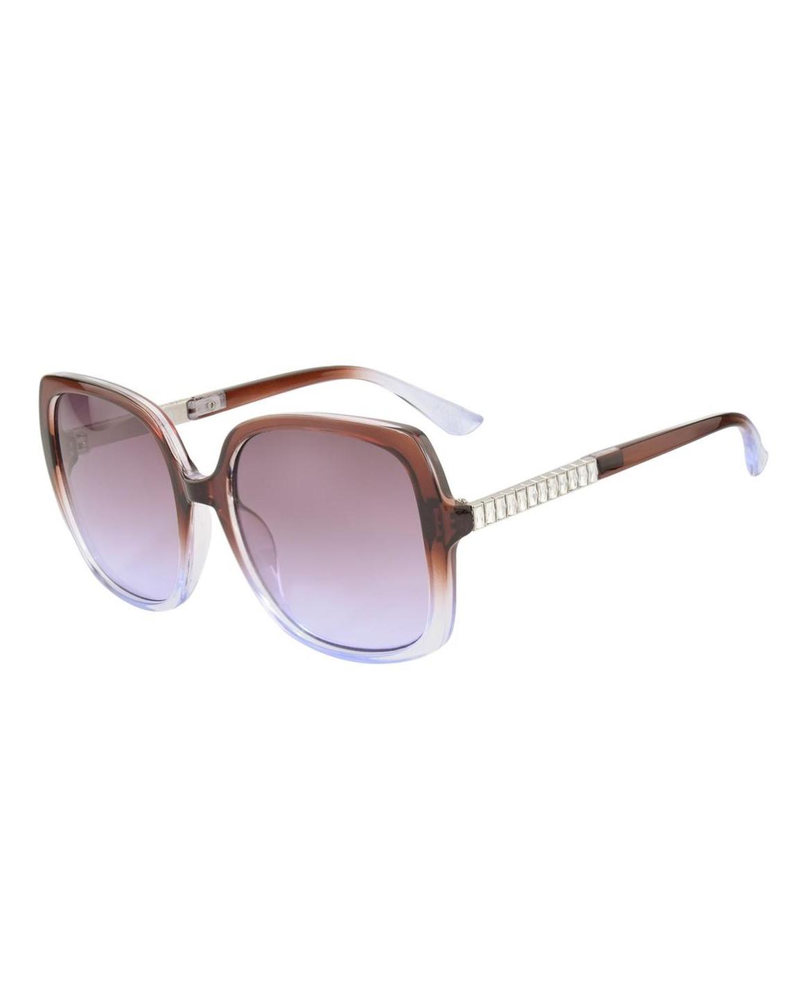 Oversized Square Rhinestone Sunglasses Wo - Purple main product photo