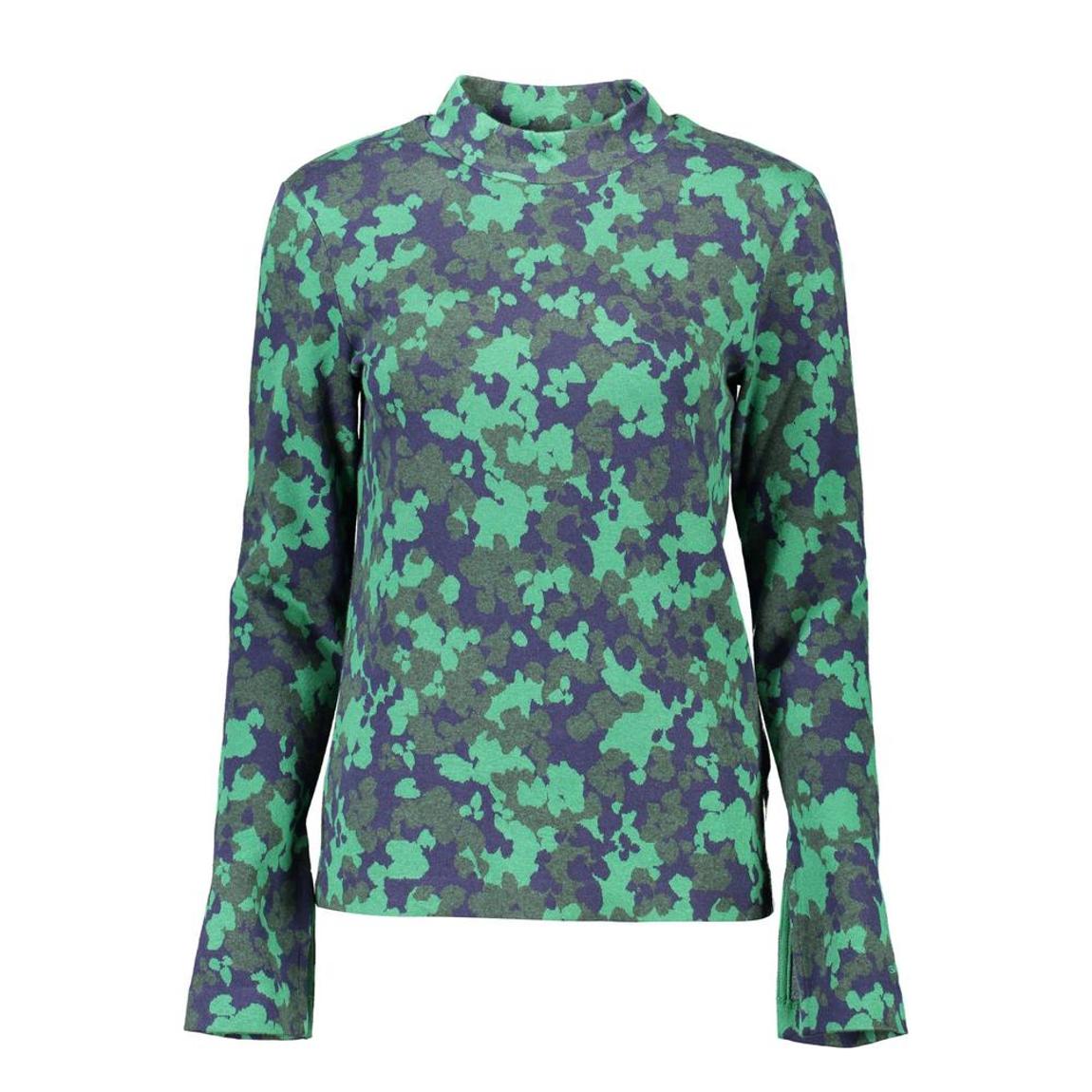 Floral Mock Neck Sweater GA9006 Wo - Green main product photo