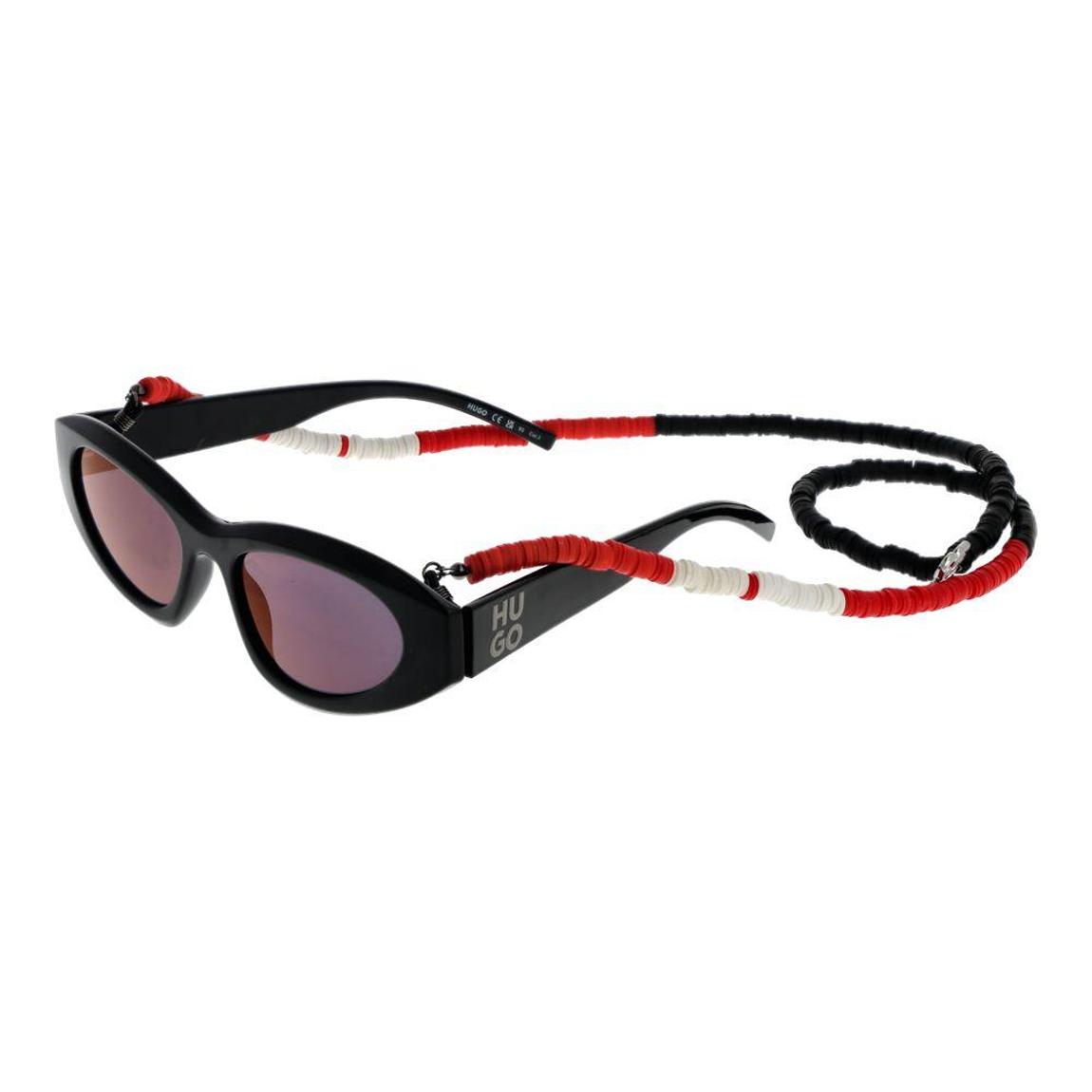 Oval Sunglasses Beaded Strap Unisex - Black main product photo
