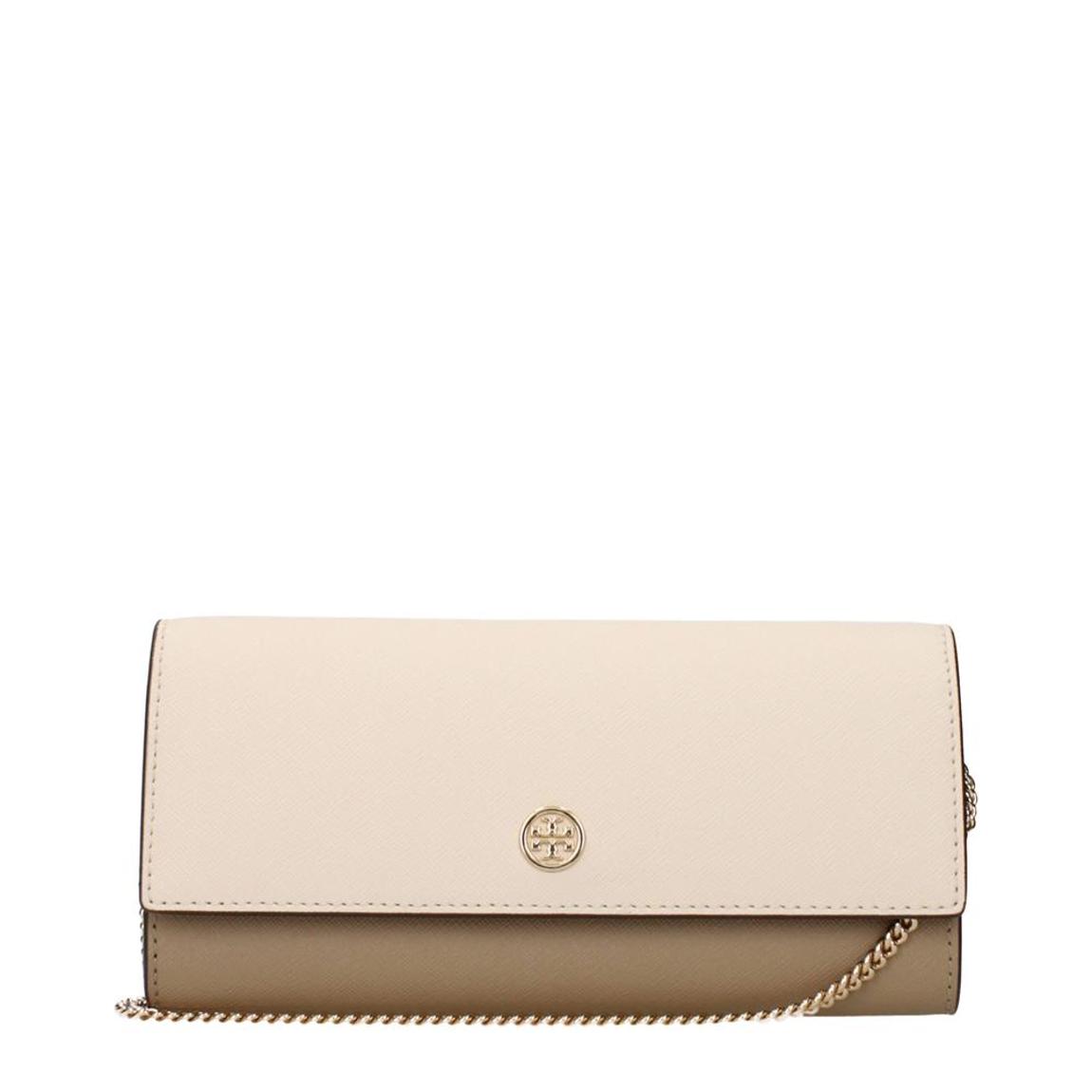Leather Clutch Bag with Front Logo and Removable Shoulder Strap Wo main product photo