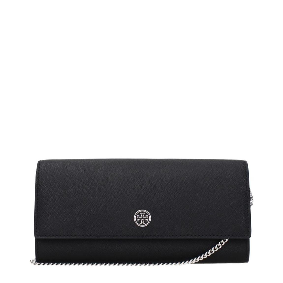 Leather Clutch Bag with Front Logo and Removable Shoulder Strap Wo main product photo