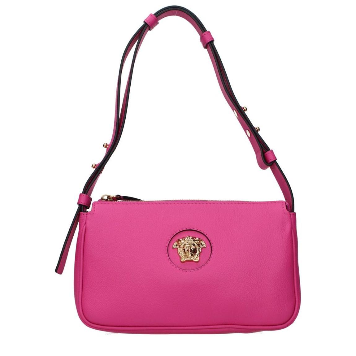 Leather Shoulder Bag with Front Detail and Adjustable Handle Wo - main product photo