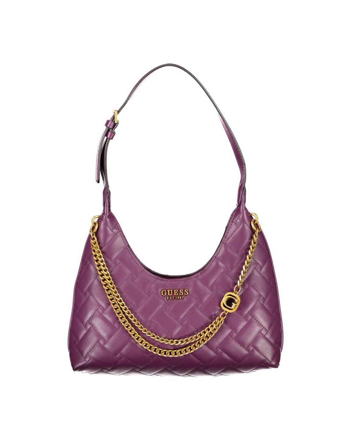 Quilted Chain Hobo Bag Purple Wo Handbags main product photo