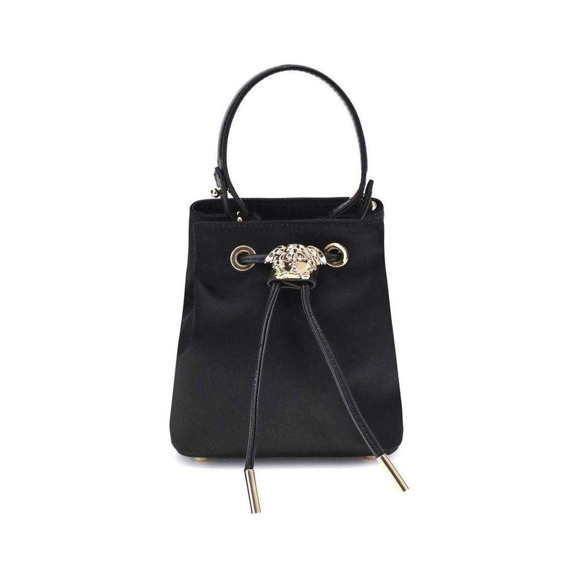 La Medusa Satin Finish Bucket Bag Wo - Black Shoulder Bags main product photo