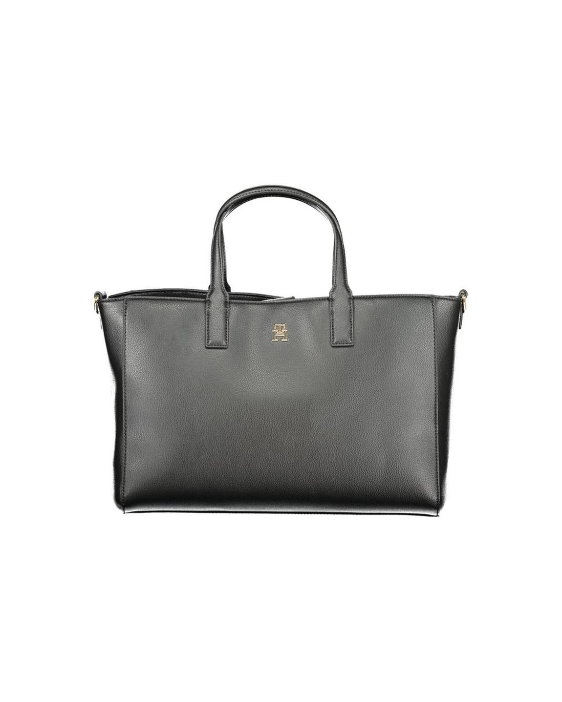 Tommy Hilfiger Leather Tote - Black Handbags main product photo