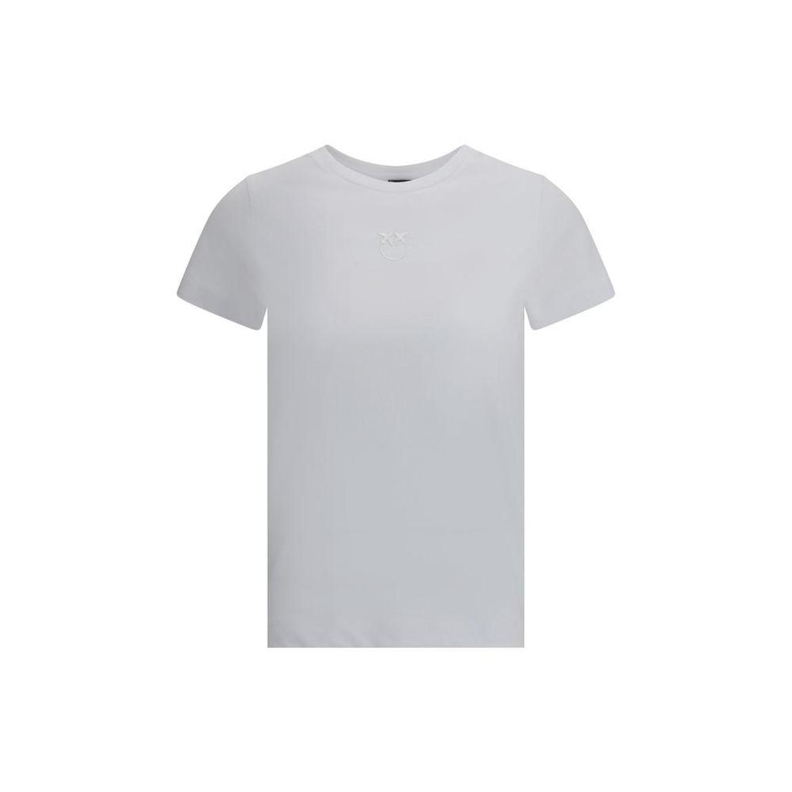 Logo Embellished Ribbed Crew Neck T-Shirt Wo - White main product photo