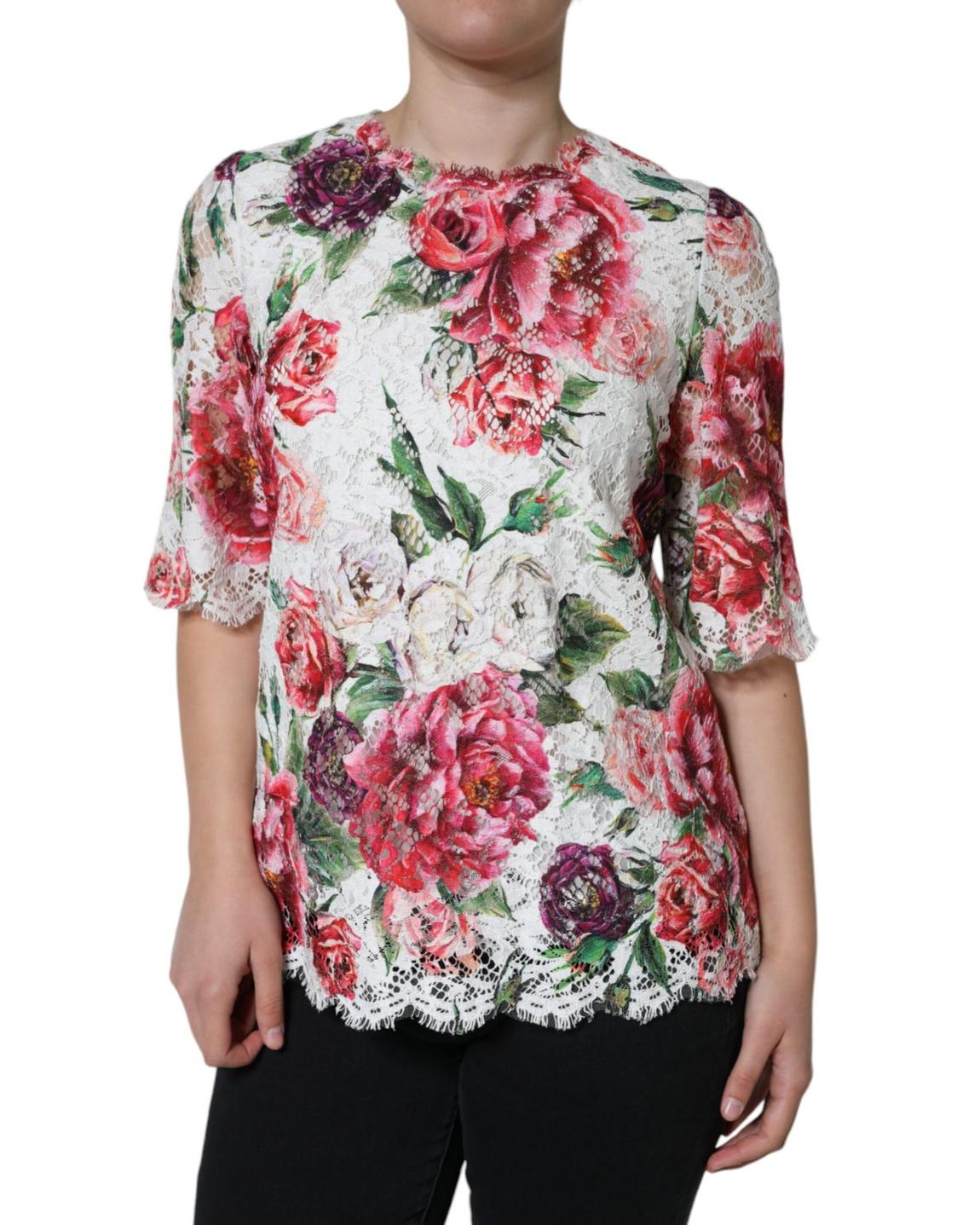 Floral Lace Top TSH86567 Wo - White T-Shirts main product photo