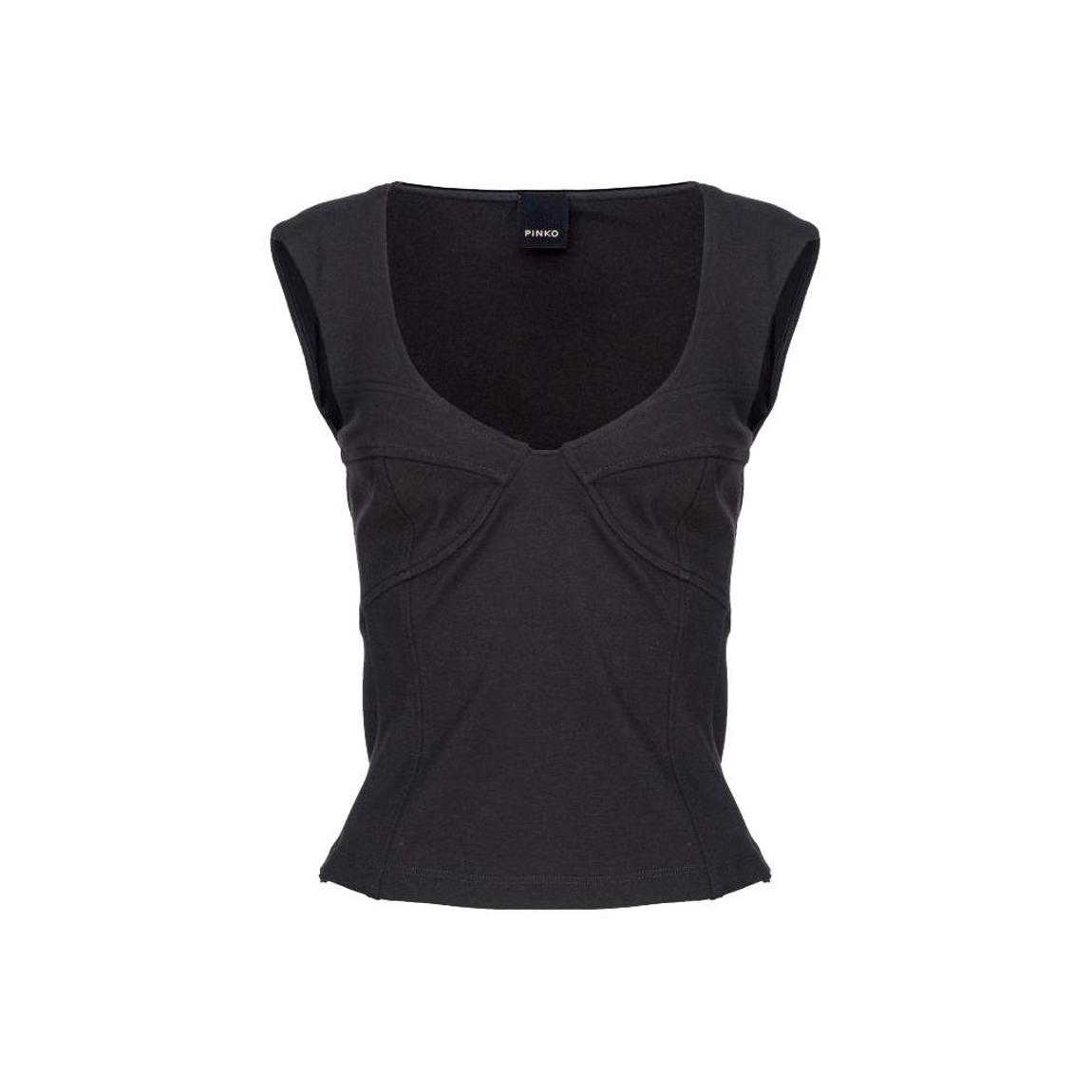 Sleeveless Viscose Blend Top with Wide Neckline and Side Zip Fastening main product photo