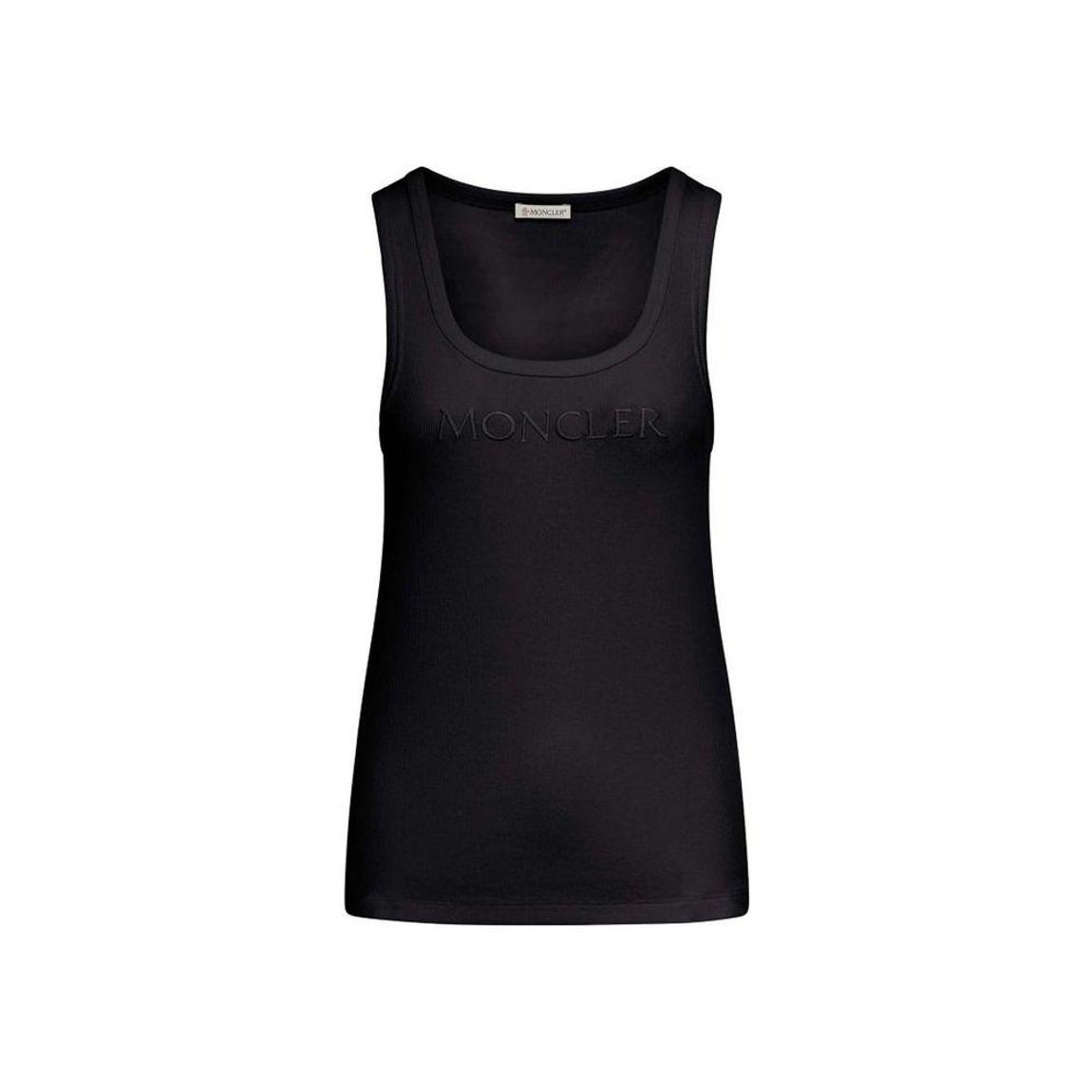 Embroidered Logo Slim Fit Sleeveless Tank Top Wo - Black T-Shirts main product photo