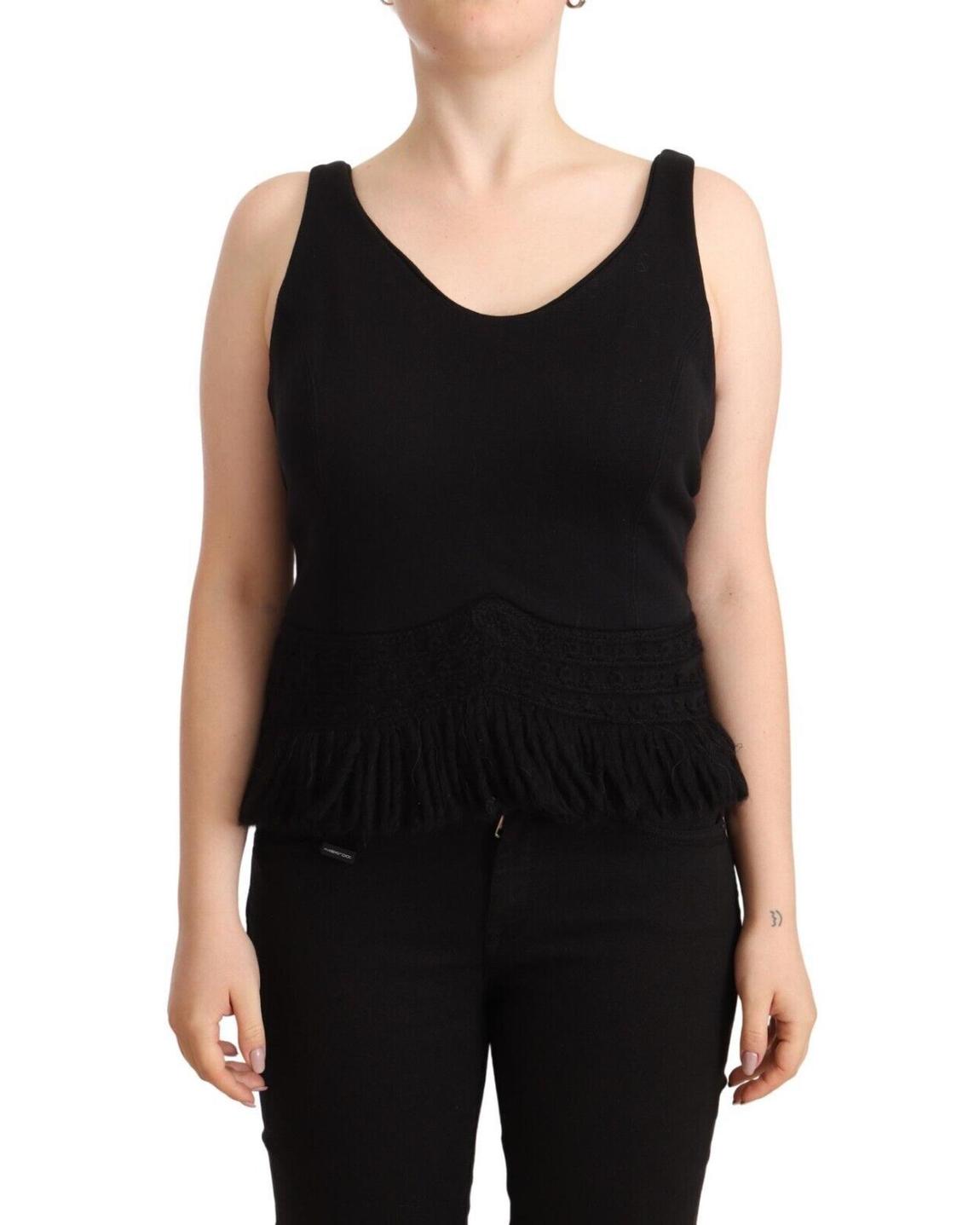 Ermanno Scervino Sleeveless Knit Top Wo - Black Tops main product photo
