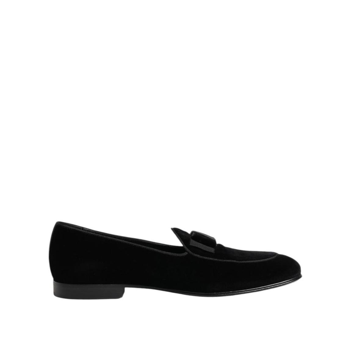 Velvet Loafers Formal Dress Shoes - Black main product photo