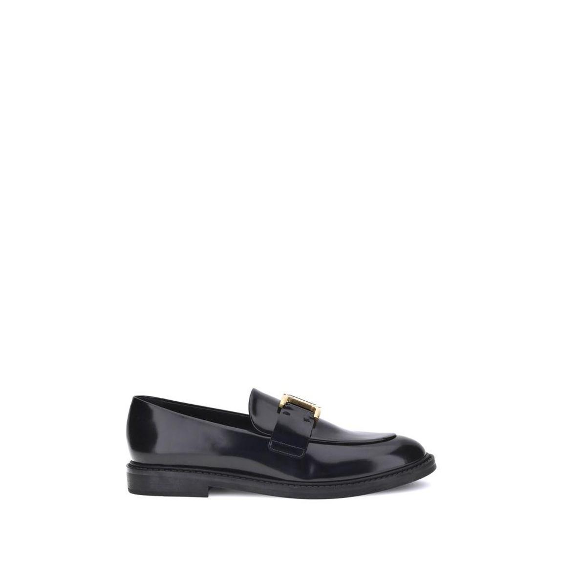 Leather GoldTone Loafer - Black main product photo