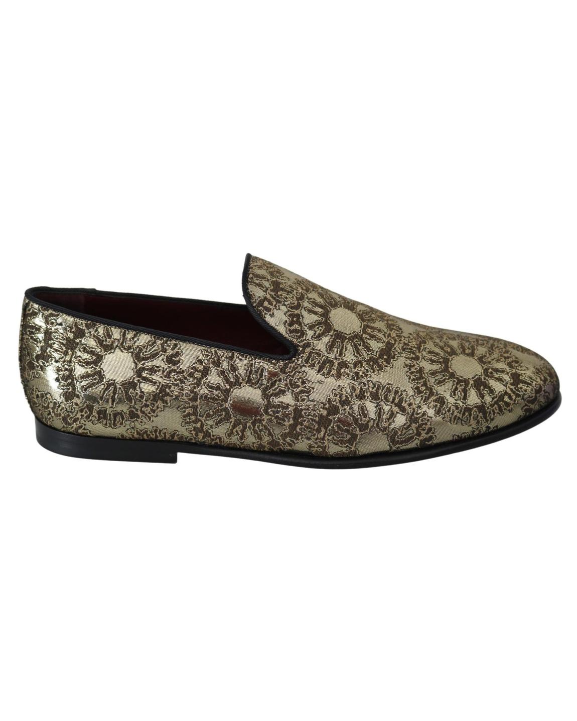 Floral Loafers Slipon Style - Gold main product photo