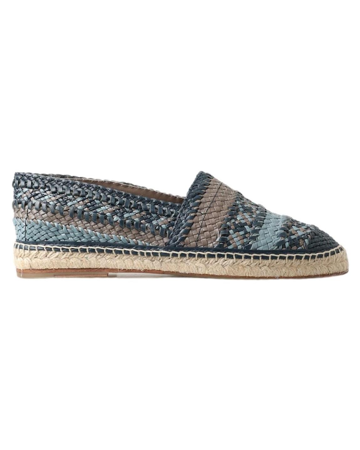 Woven Leather Espadrilles SlipOn - Blue Loafers main product photo