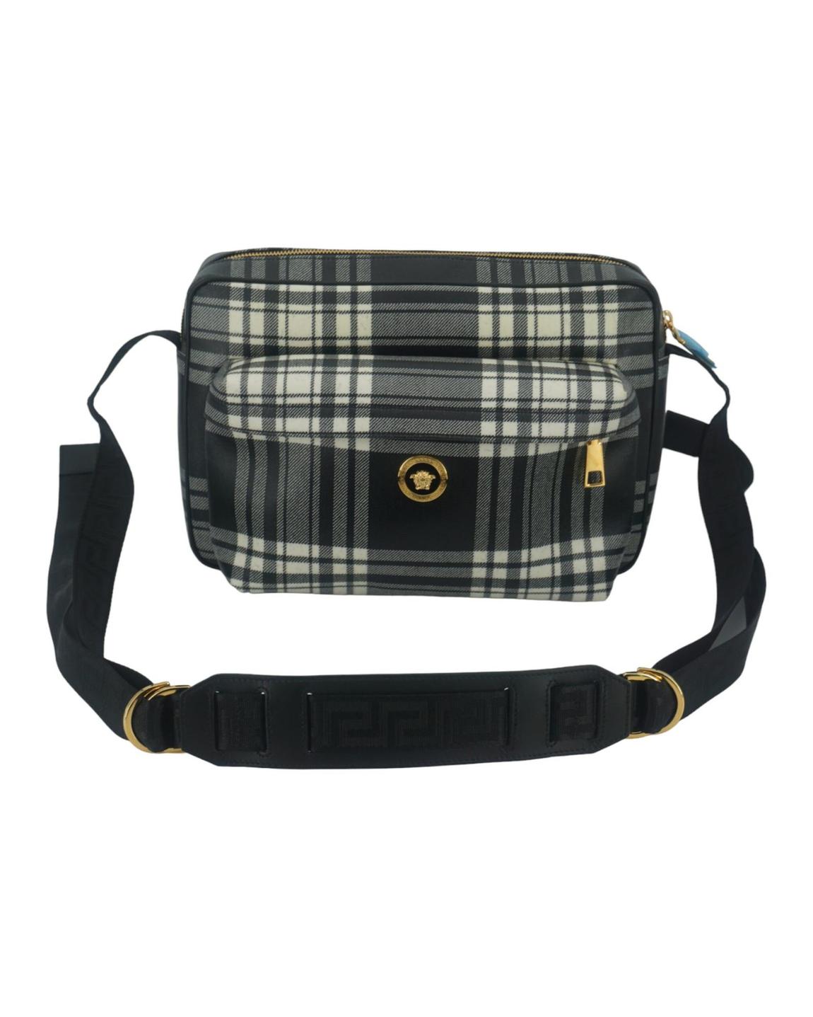 Plaid Crossbody Bag BlackWhite - Grey Shoulder Bags main product photo