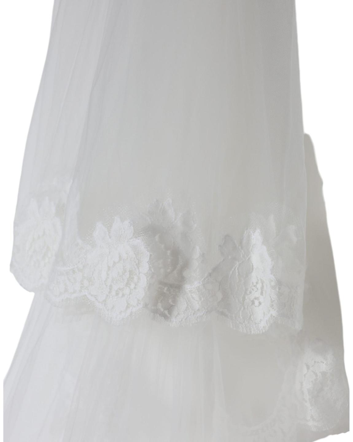 Lace Trim Wedding Veil - White Scarves main product photo