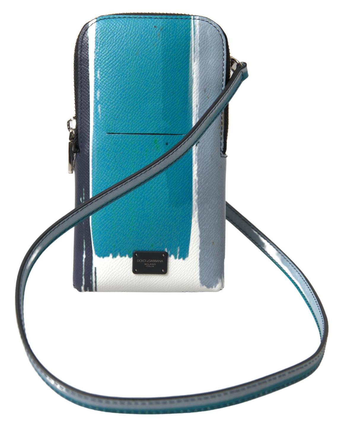 Abstract Paint Smartphone Crossbody - Blue And White Crossbody main product photo