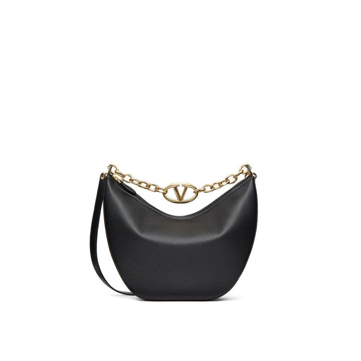 Elegant Shoulder Bag with Chain Detail for Wo - Black main product photo