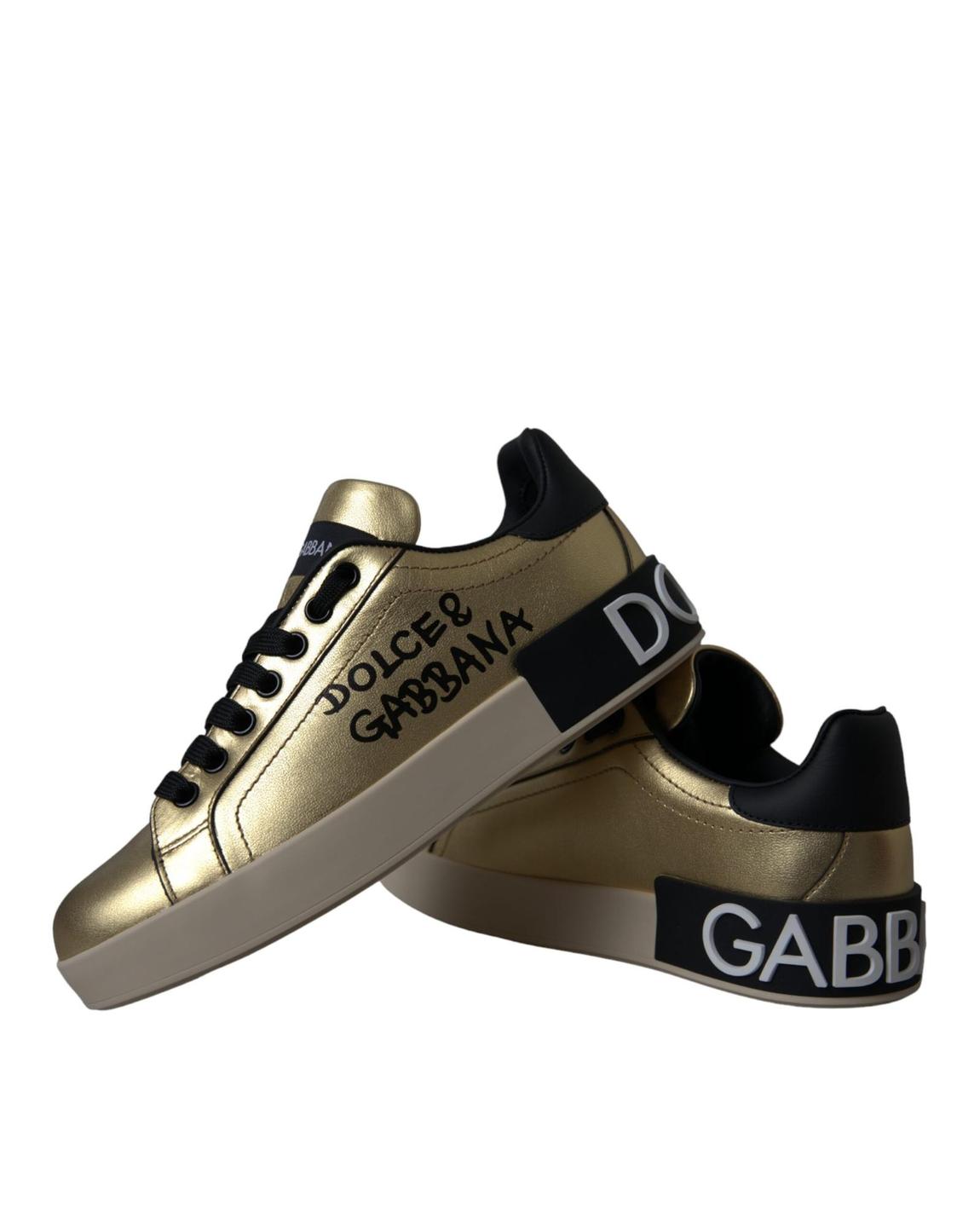 Portofino Sneakers Gold Leather Wo - Gold Black main product photo