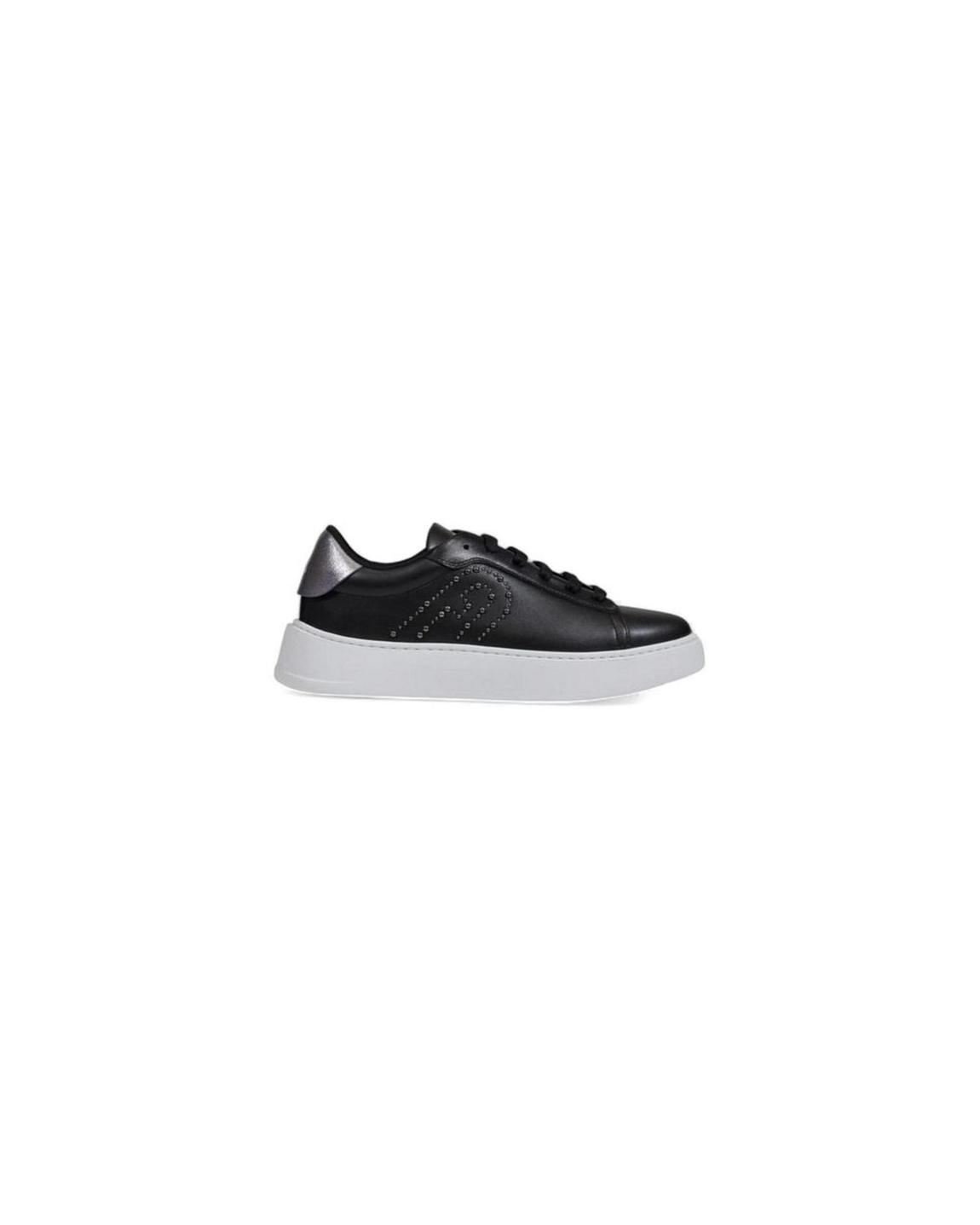 Studded Platform Sneaker Leather Shoes Wo - Black main product photo
