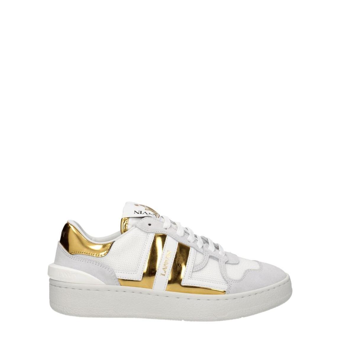 Fabric Sneakers with Logo Detailing and Lace-Up Closure - White main product photo
