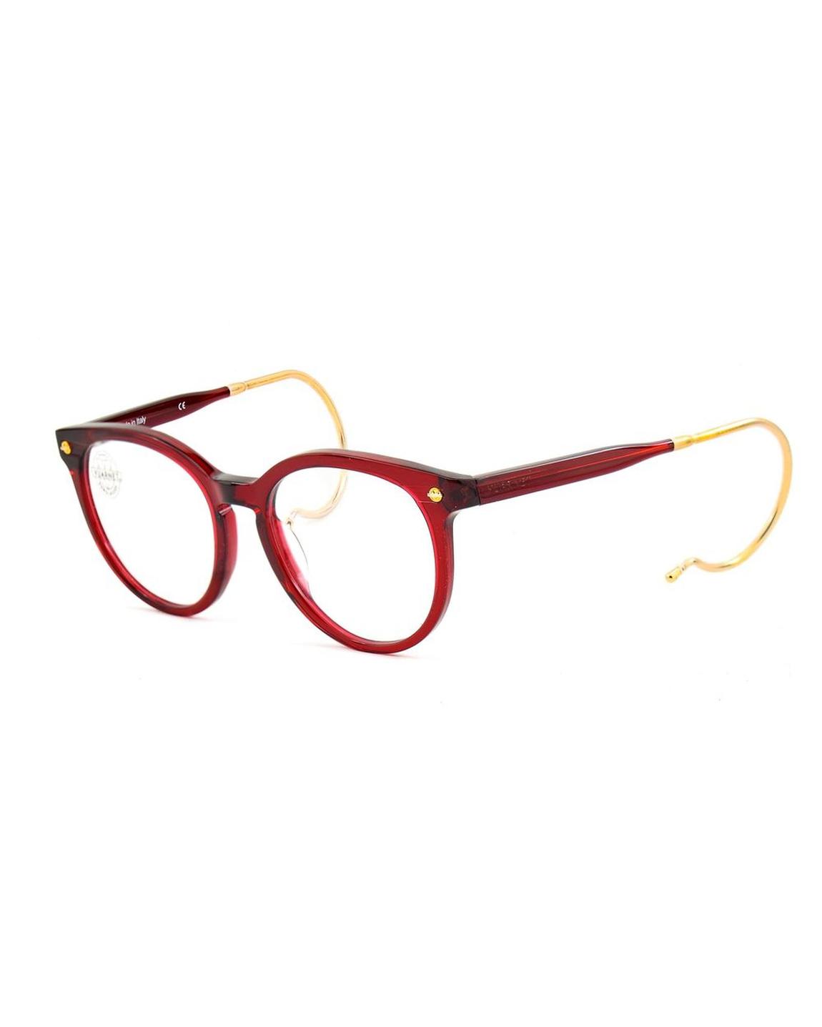Round Eye Glasses with Adjustable Temple for Comfort Wo - Red main product photo