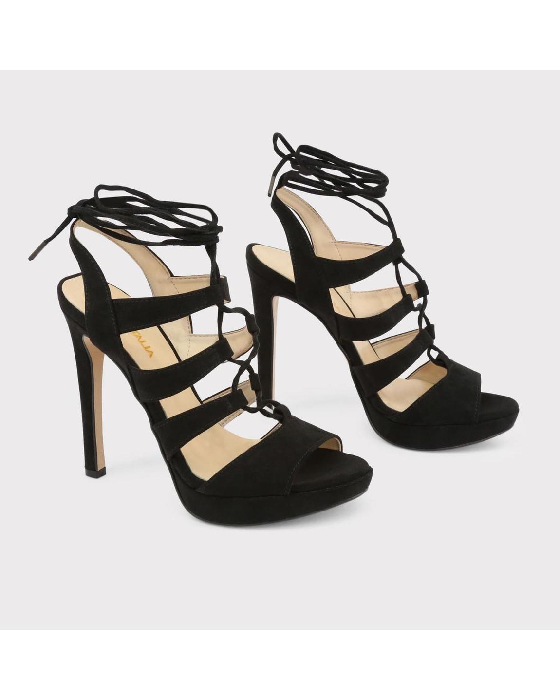 LaceUp Gladiator Sandals High Heels Wo - Black main product photo