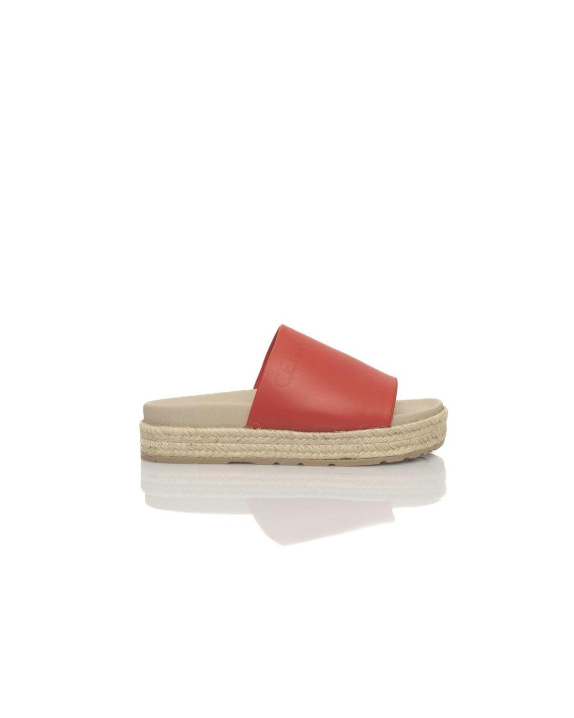 Platform Espadrille Sandals Slide Sandals Wo - Red main product photo