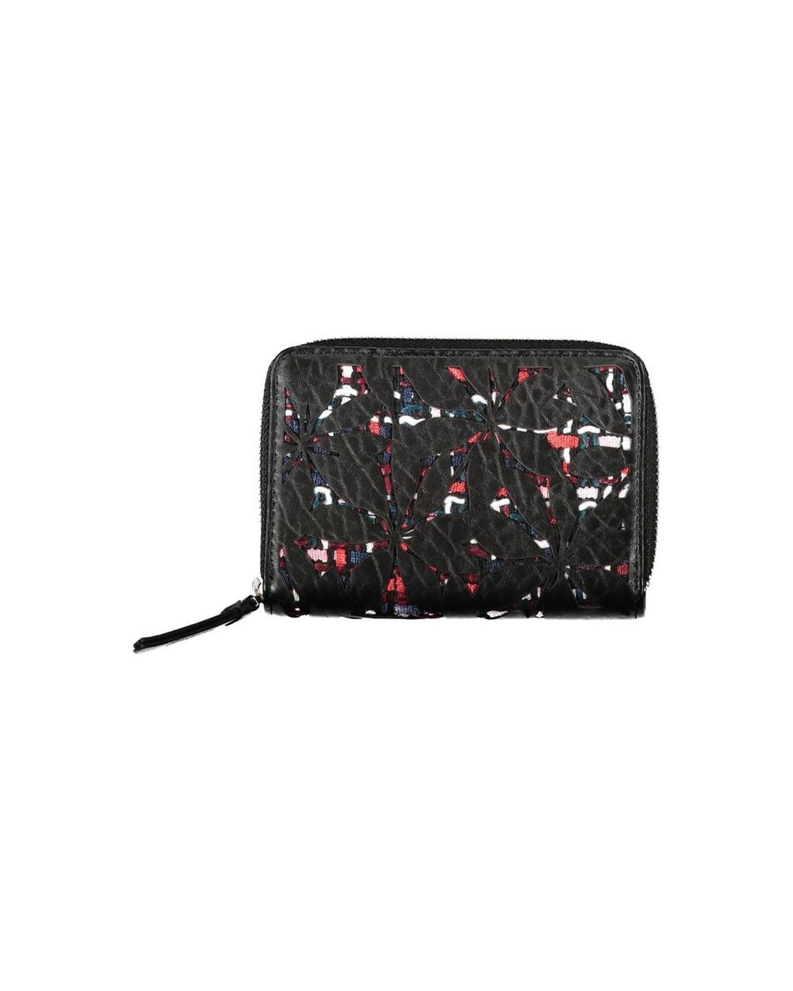 Floral Laser Cut Wallet Wo - Black main product photo