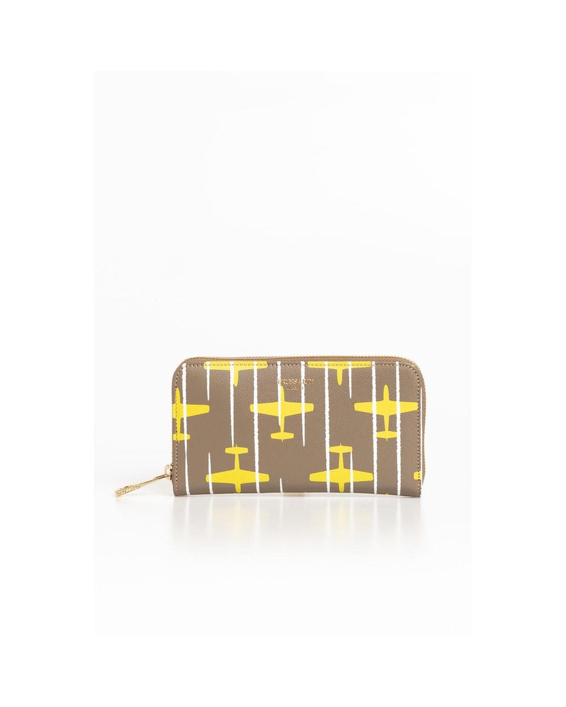 ZipAround Airplane Print Wallet Wo - Beige main product photo