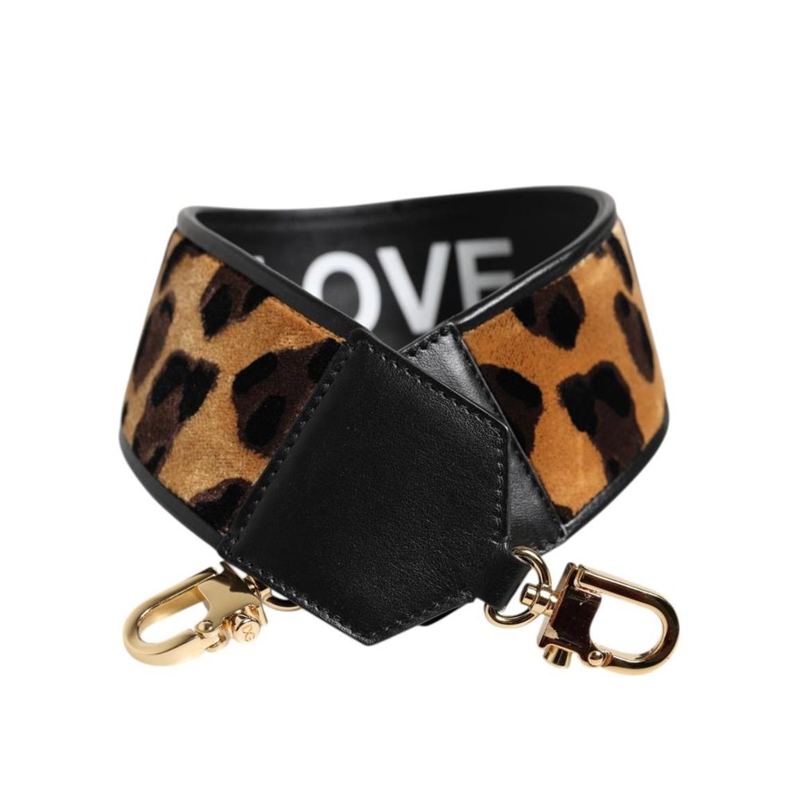 Leopard Print Reversible Shoulder Bag Strap Wo - Black And Brown main product photo