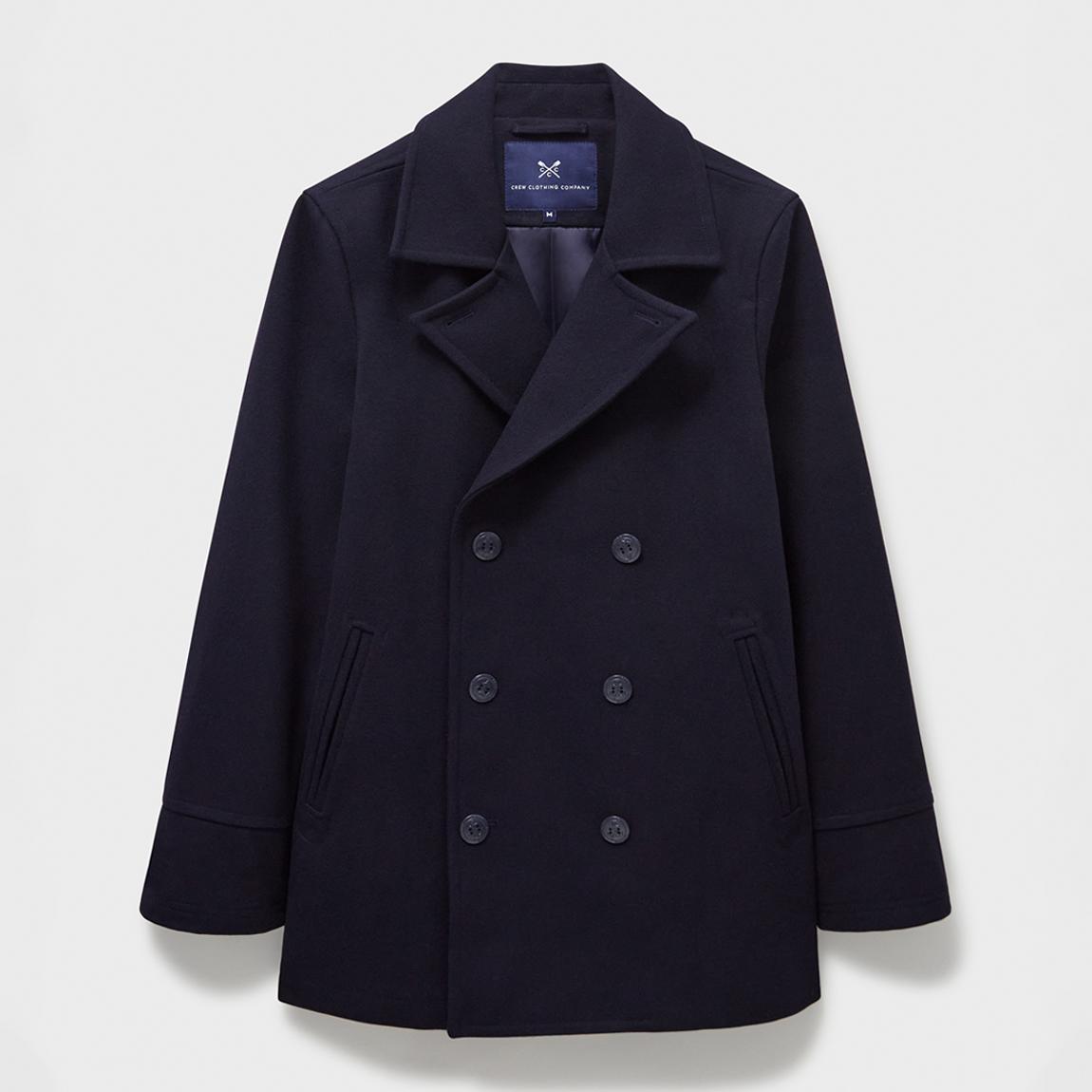 Navy Double Breasted Wool Blend Peacoat main product photo