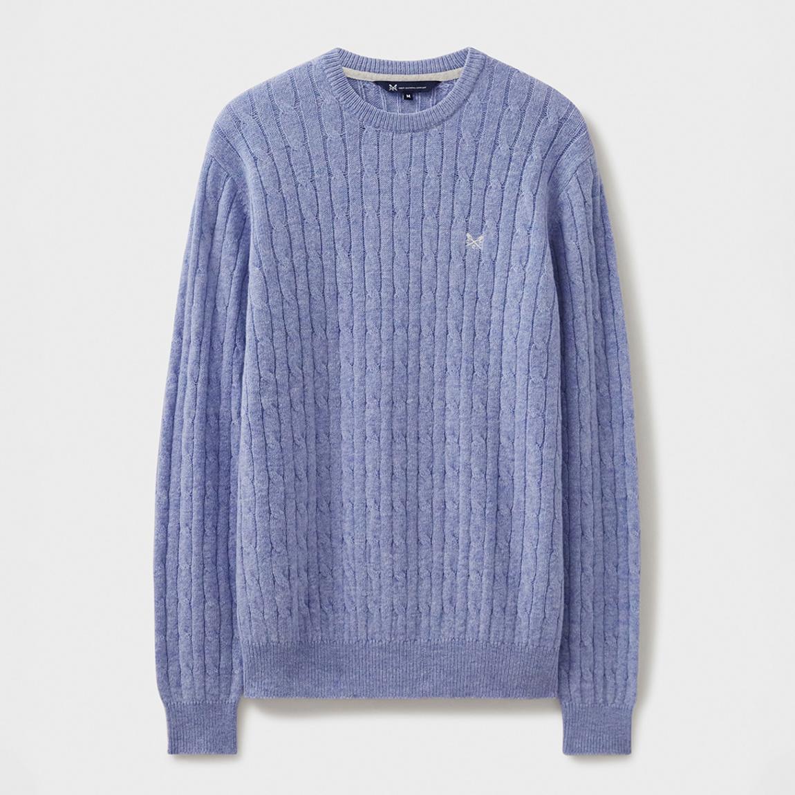 Light Blue Cable Knit Lambswool Blend Jumper main product photo
