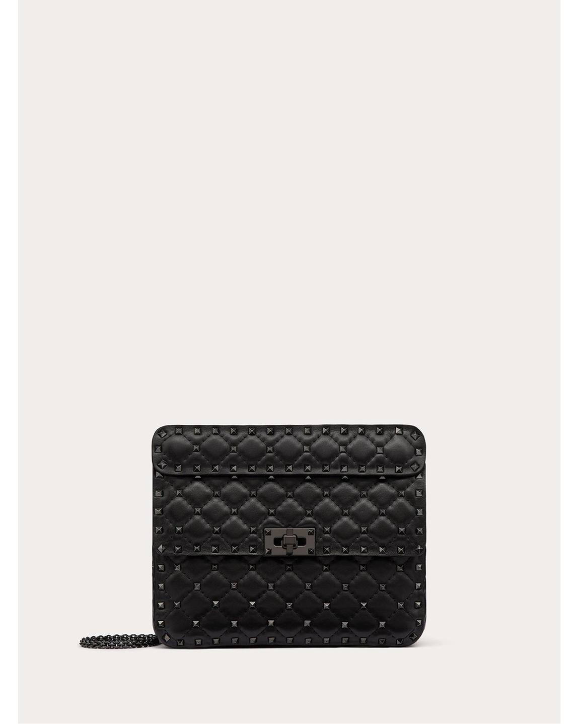Rockstud Shoulder Bag Quilted Leather Wo - Black Handbags main product photo