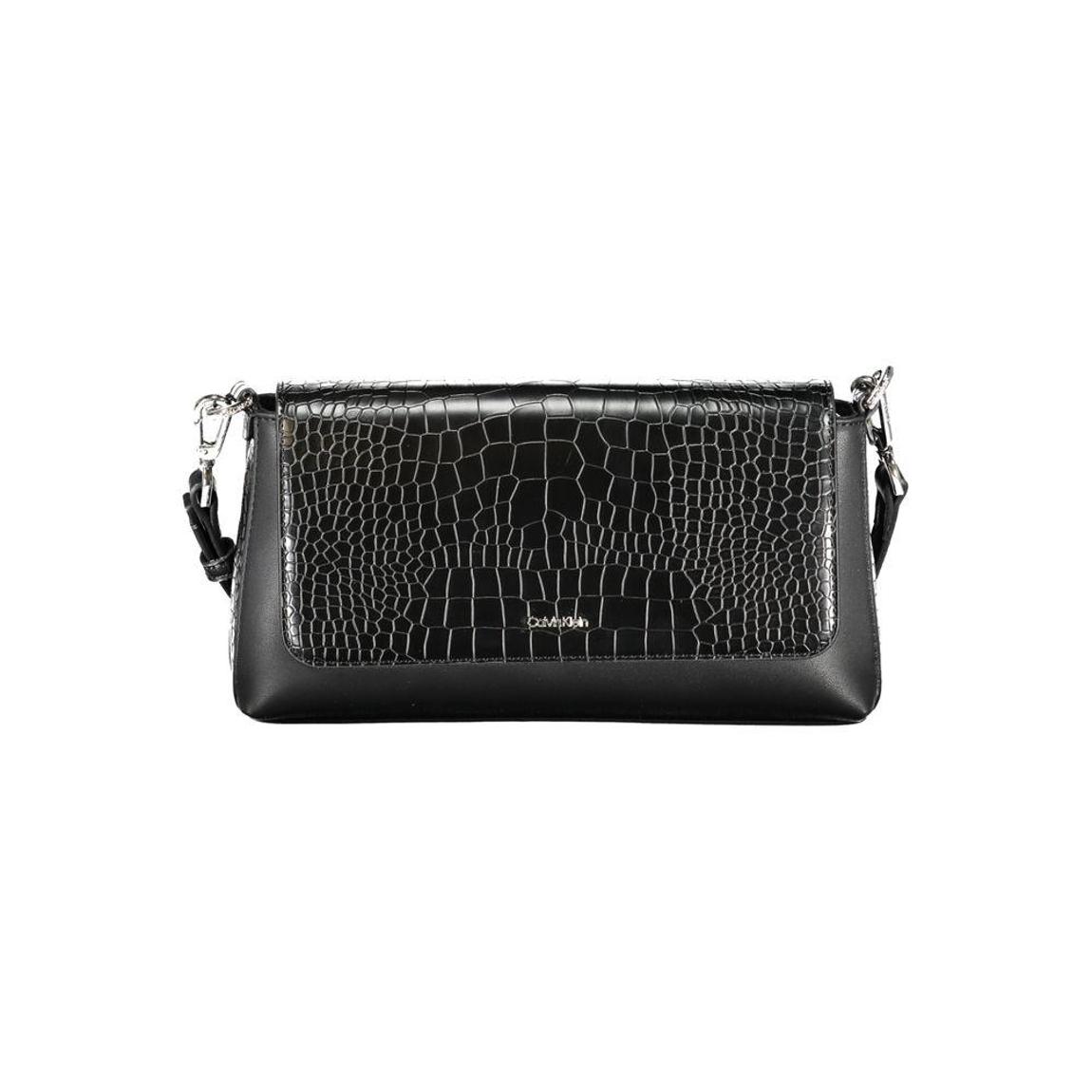 Croc Embossed Flap Bag K60K608235 Wo - Black Handbags main product photo