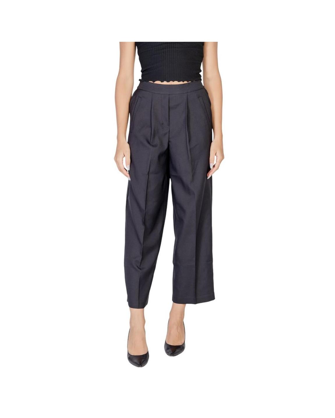 Wide Leg Cropped Pants Wo - Black Jeans main product photo