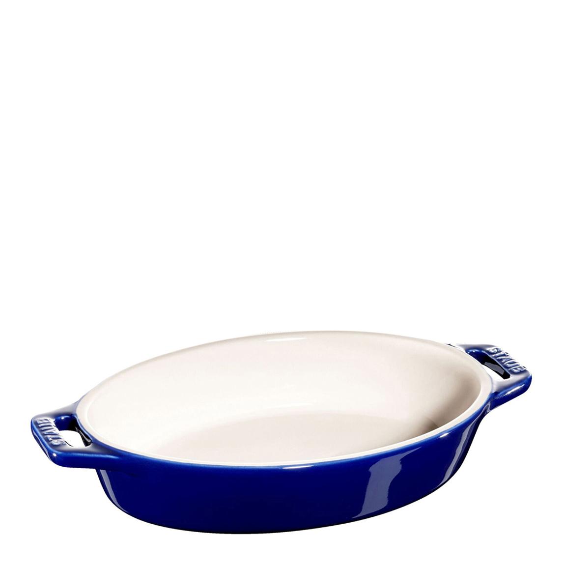 Dark Blue Oval Ceramic Oven Dish, 17cm main product photo