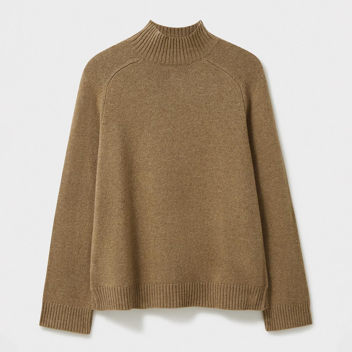 Camel Merino Wool Blend High Neck Jumper main product photo
