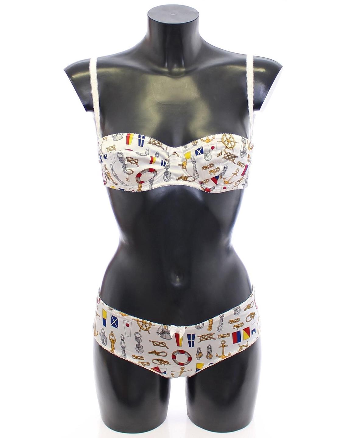 Nautical Print Underwear Set Wo - White main product photo