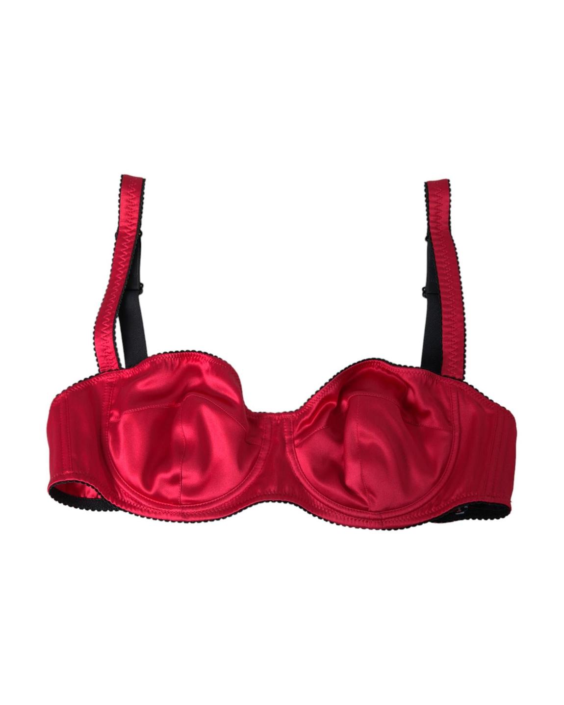 Red Satin Underwire Bra Wo - Bordeaux Underwear main product photo